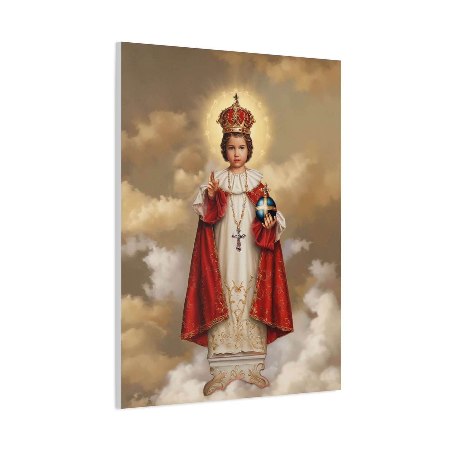 Infant Jesus of Prague Catholic Canvas Wall Art, Christian Decor