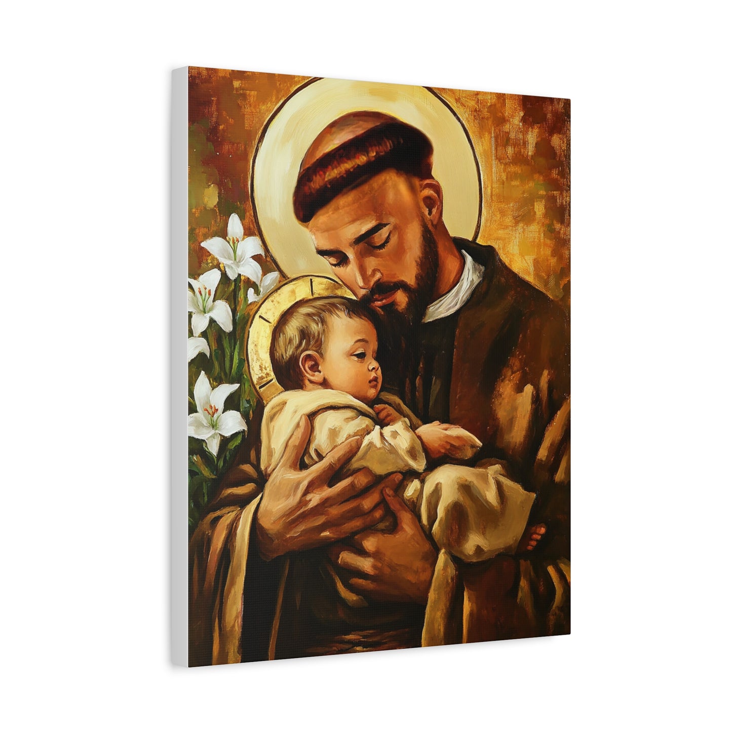 St. Anthony of Padua Canvas Print, Catholic Decor Wall, Gift Religious Christian