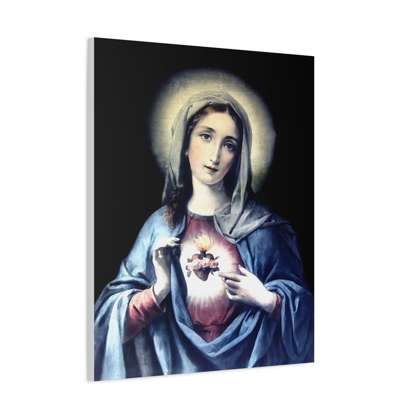 Ready to Hang - Immaculate Heart Virgin Mary Catholic Canvas Wall Art, Christian Decor