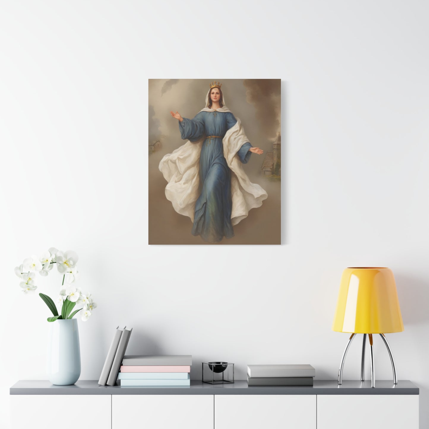 Mother Mary Our Lady of Knock Catholic Canvas Wall Art, Christian Decor