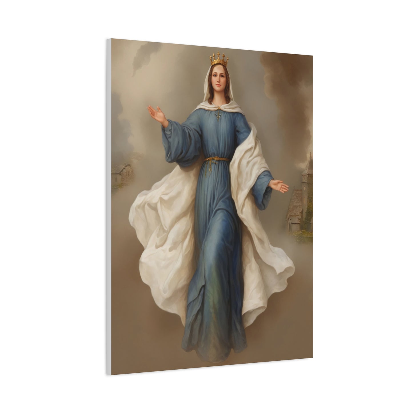 Mother Mary Our Lady of Knock Catholic Canvas Wall Art, Christian Decor