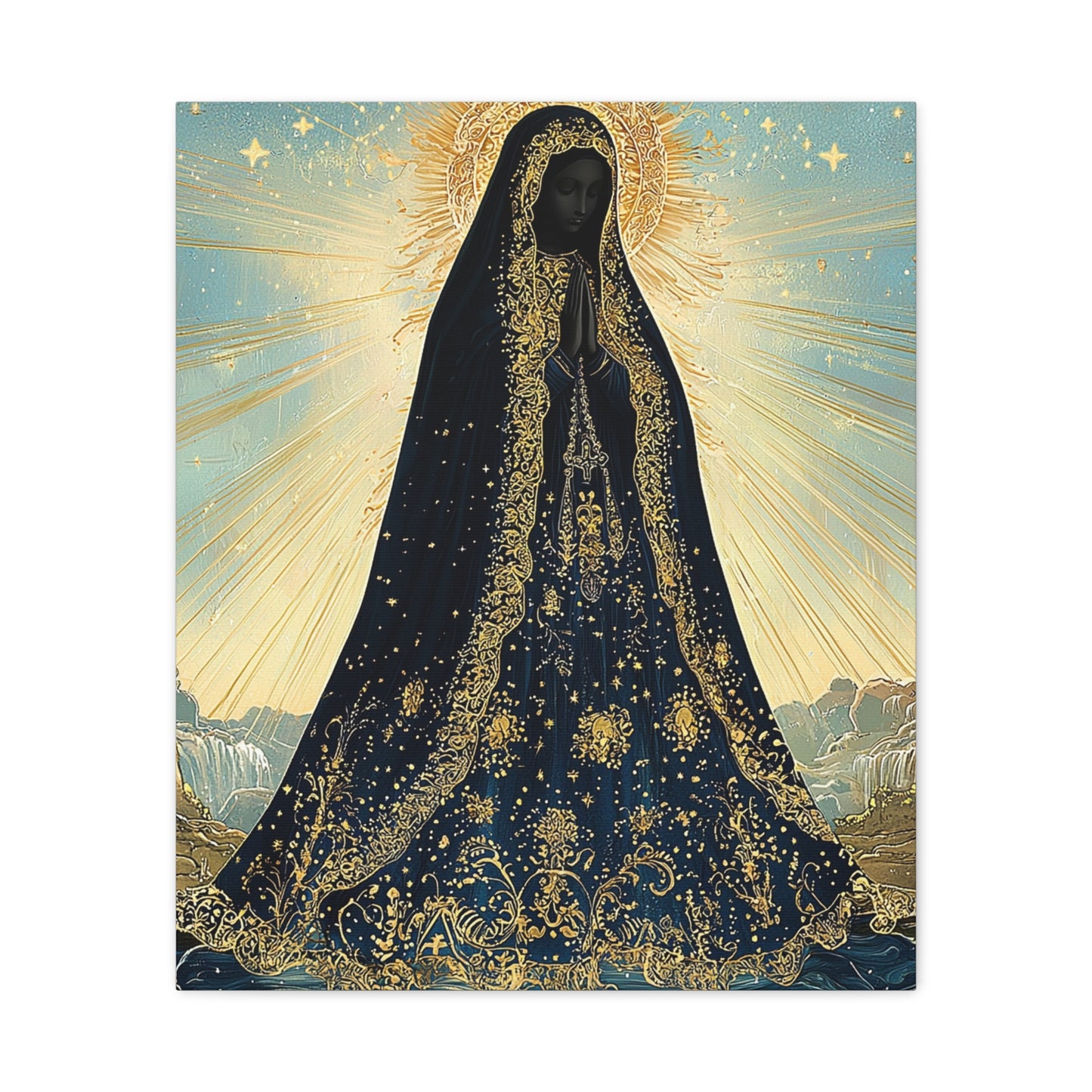 Our Lady Aparecida Canvas Print, Catholic Decor Wall, Gift Religious Christian