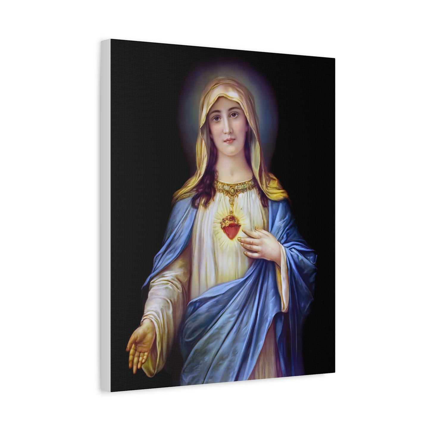Immaculate Heart Mother Mary - Catholic Canvas Wall Art, Christian Decor
