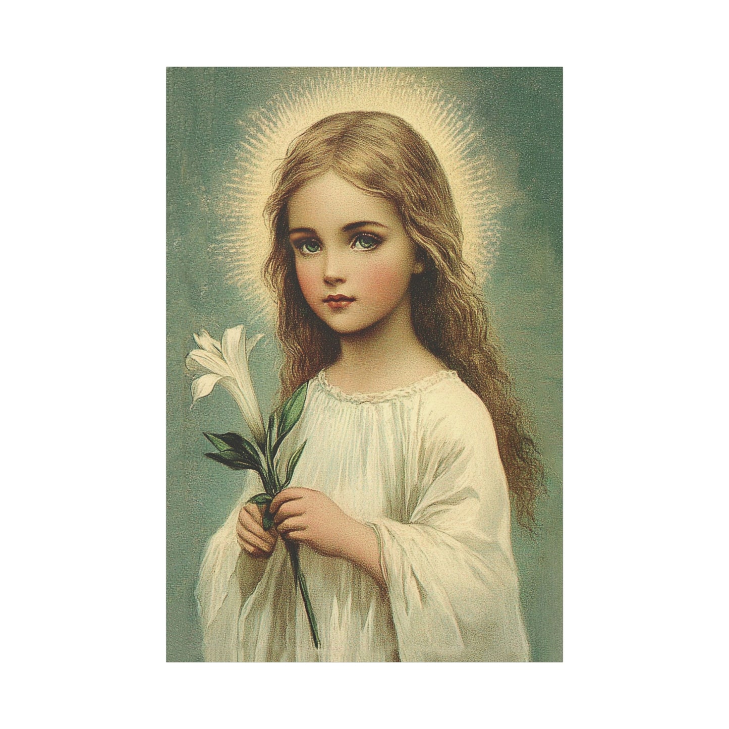 Child Mary Catholic Canvas Wall Art, Christian Decor