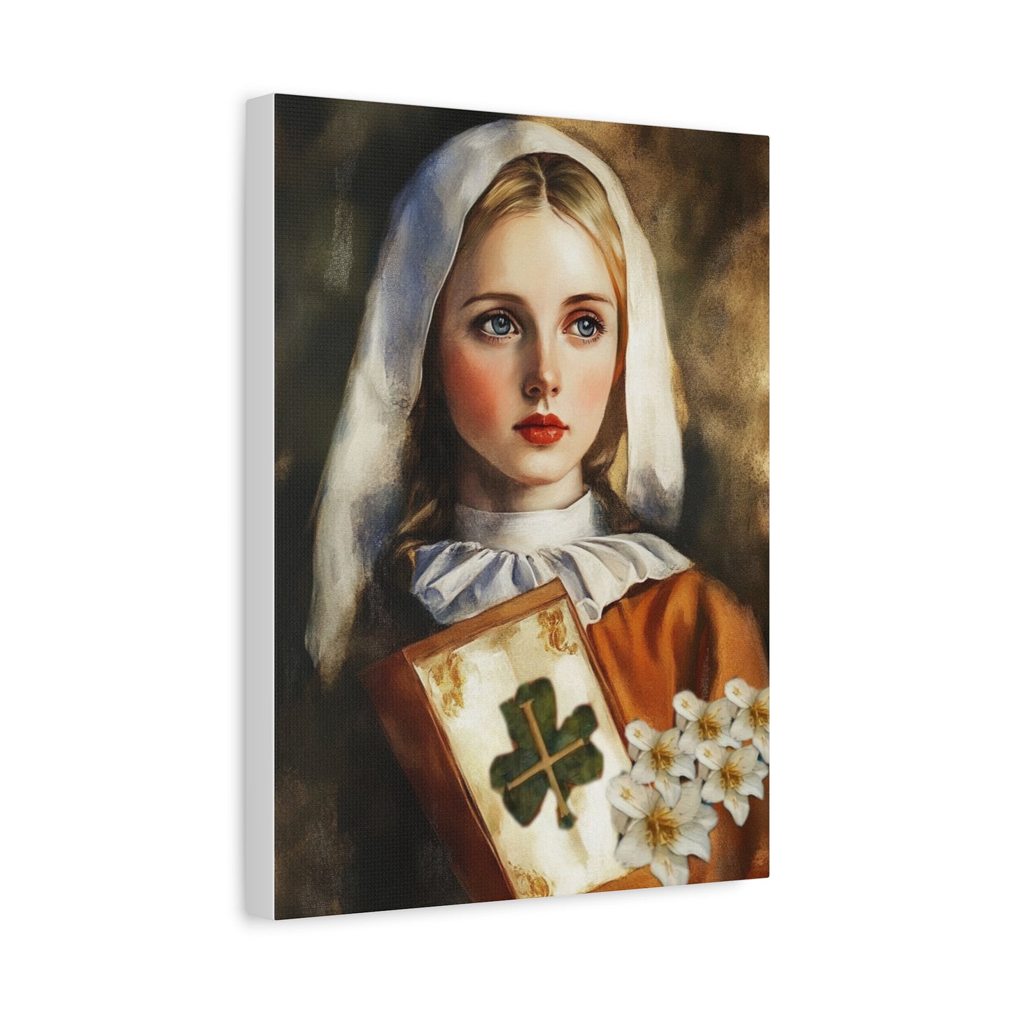 St. Dymphna Catholic Canvas Wall Art, Christian Decor