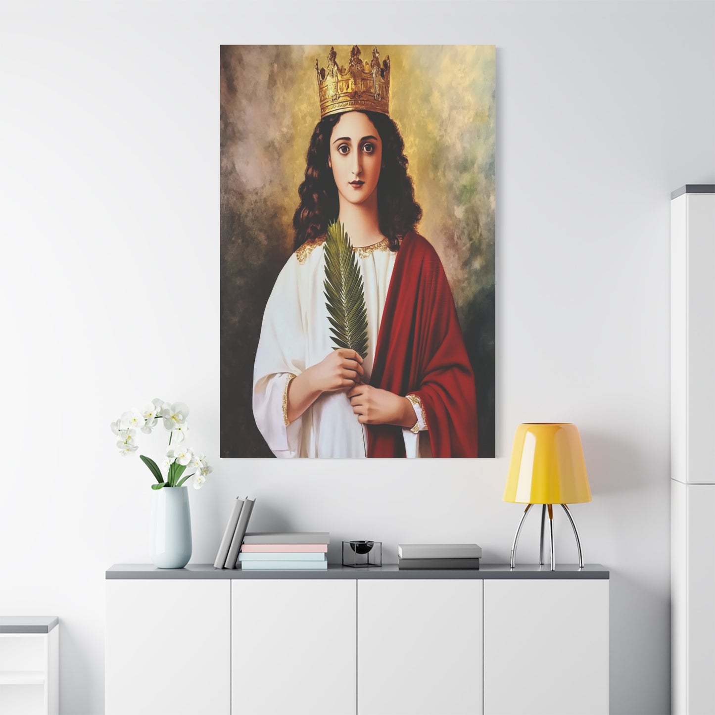 St Barbara Canvas Print, Catholic Decor Wall, Gift Religious Christian