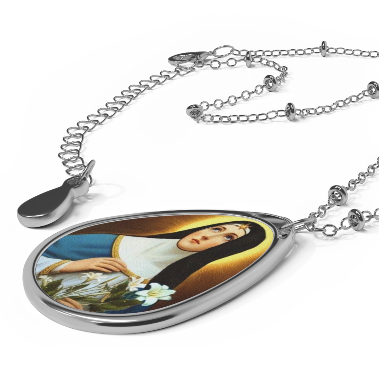 St. Beatrice da Silva Catholic Necklace 20.5'' - Religious Drop Pendant