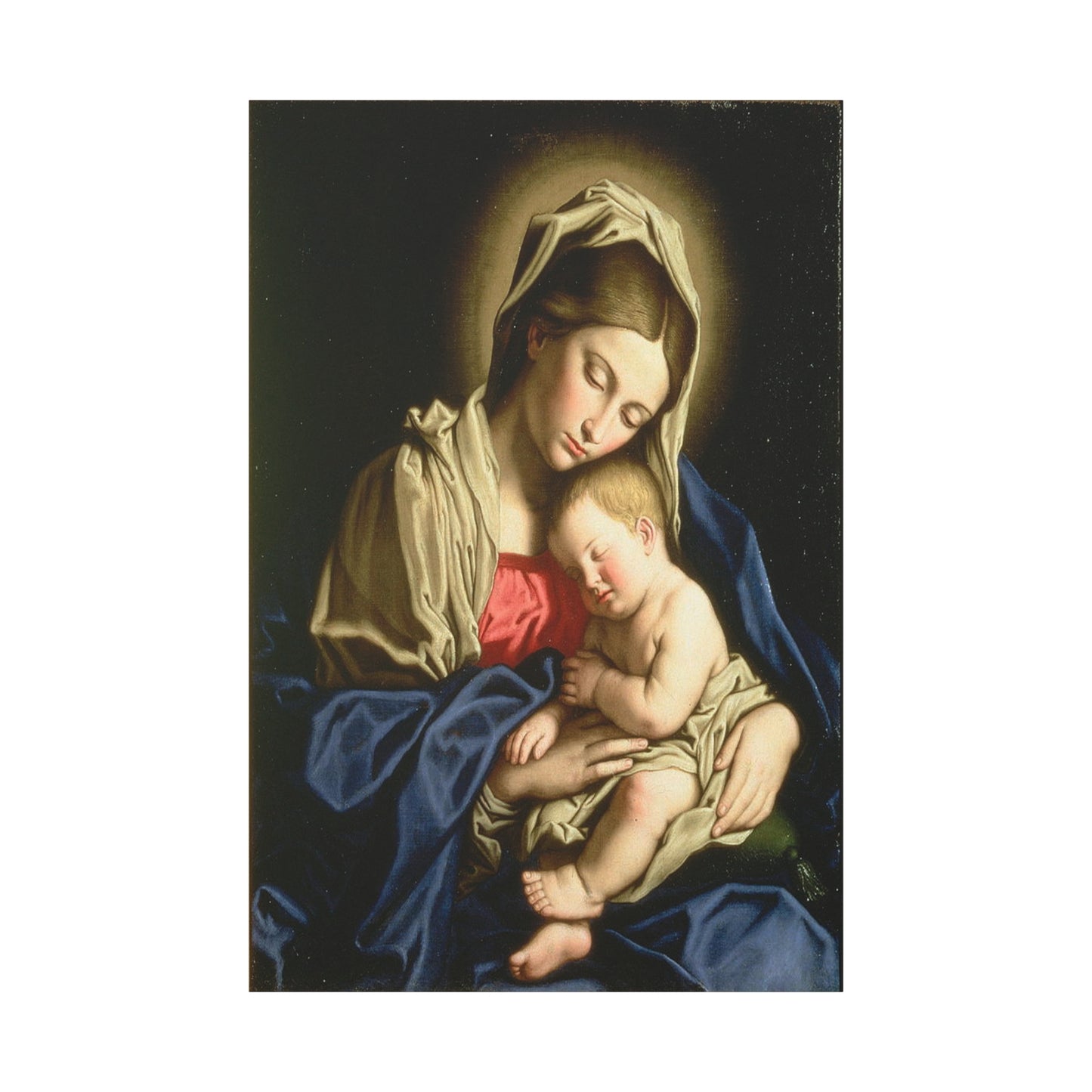 Madonna And Child Catholic HQ Print on Canvas Ready To Hang - Virgin Mary Canvas