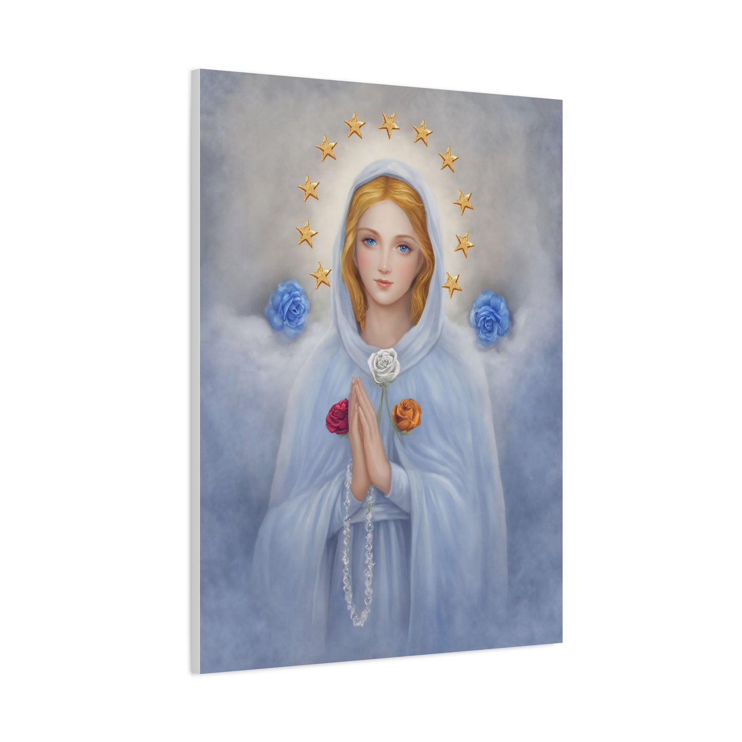 Rosa Mystica Mary Catholic Canvas Wall Art, Christian Decor