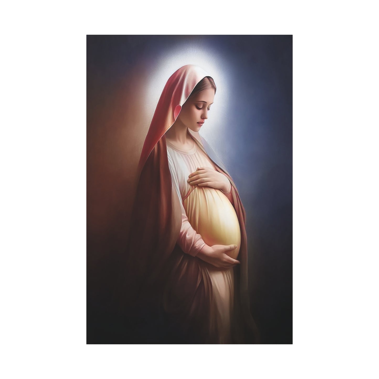 Ready To Hang - Pregnant Mother Mary Catholic Canvas Wall Art, Christian Decor
