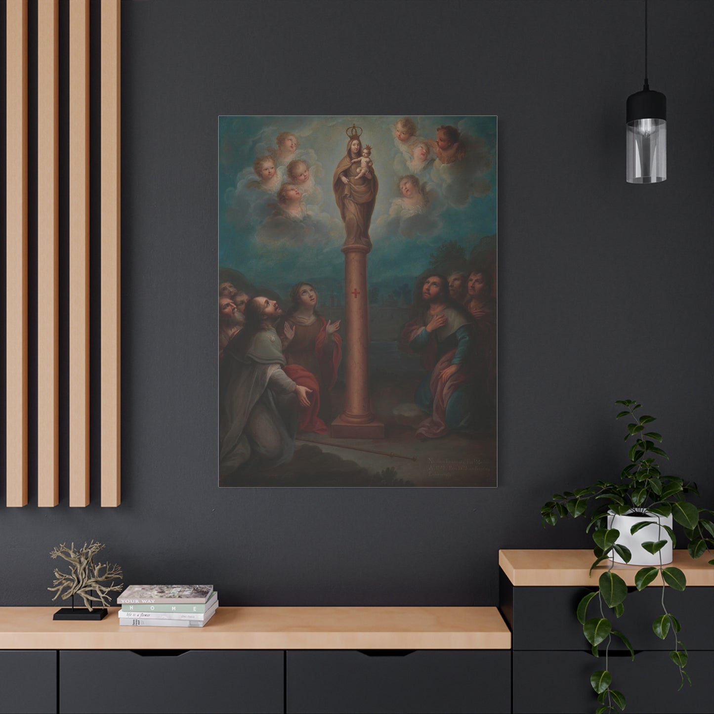 The Apparition of the Virgin of El Pilar to St. James Catholic HQ Print on Canvas Ready To Hang - Virgin Mary Canvas