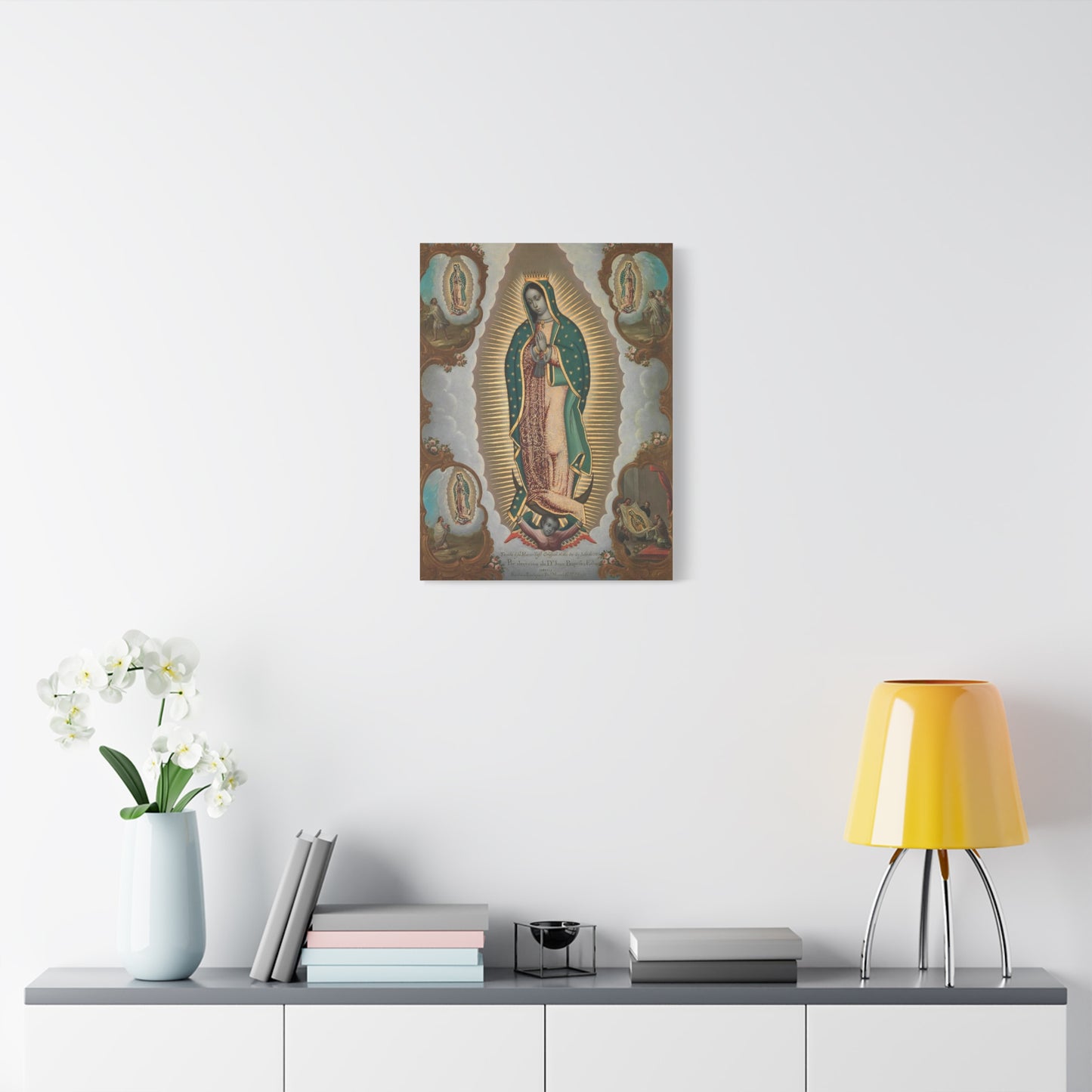 The Virgin of Guadalupe with the Four Apparitions Catholic HQ Print on Canvas Ready To Hang - Virgin Mary Canvas