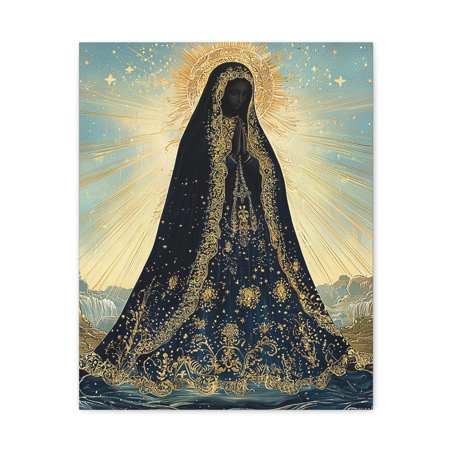 Our Lady Aparecida Canvas Print, Catholic Decor Wall, Gift Religious Christian