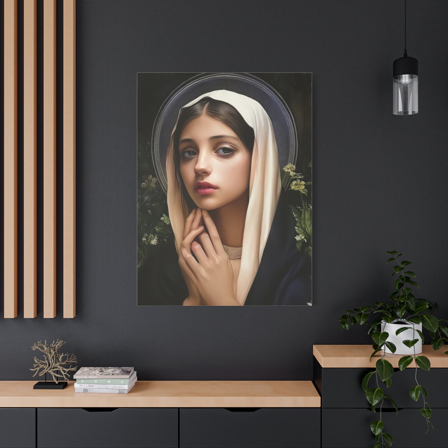 St. Elizabeth of Hungary Catholic Canvas Wall Art, Christian Decor