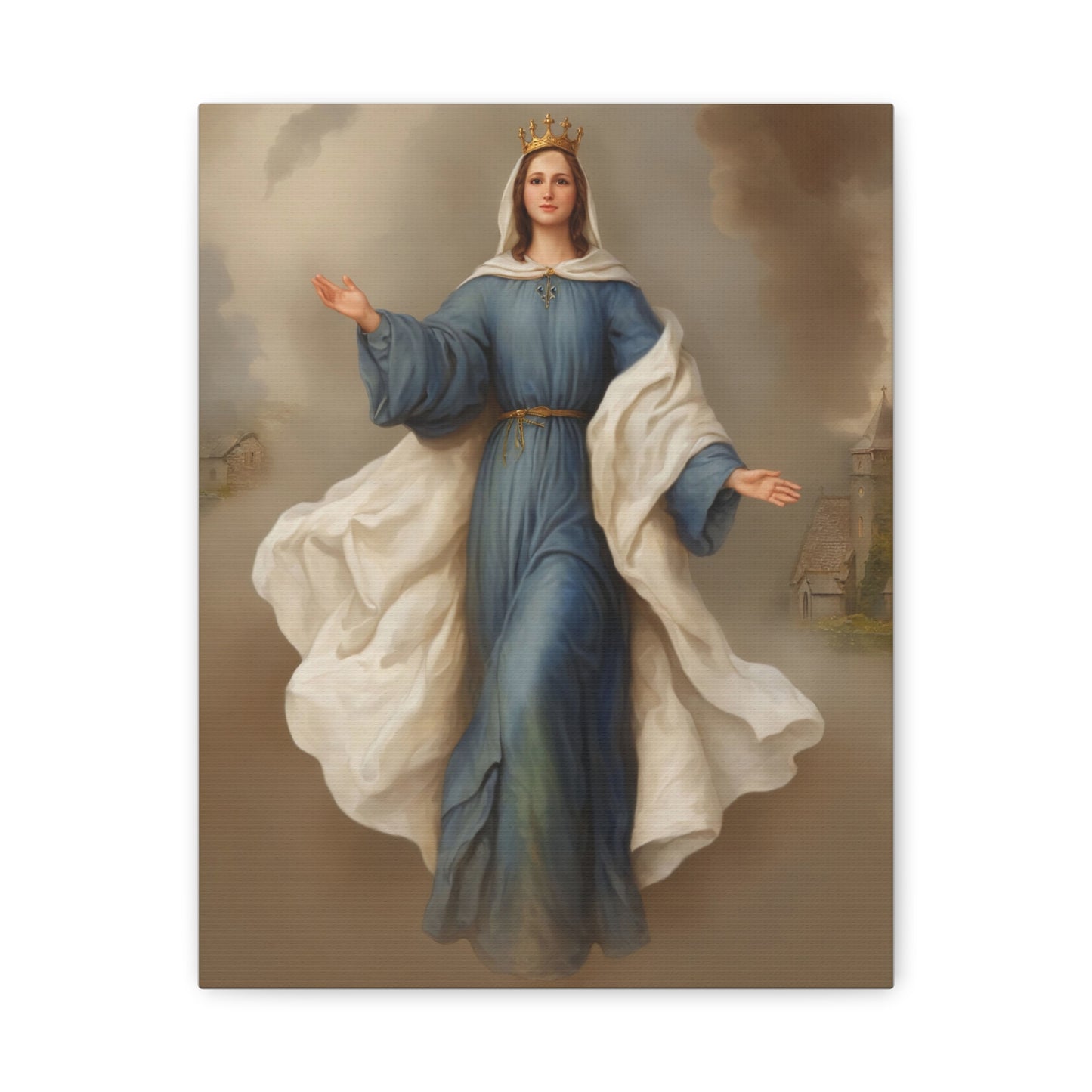 Mother Mary Our Lady of Knock Catholic Canvas Wall Art, Christian Decor