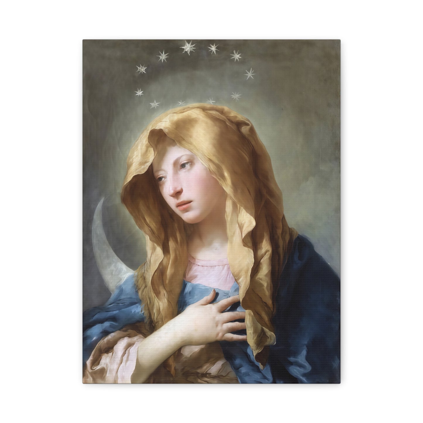 Ready To Hang - Mother Mary Immaculate Conception Art Catholic Canvas Wall Art, Christian Decor