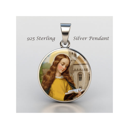 Saint Emma Catholic sterling silver 925 Christian Medal Patron Pendant image 0