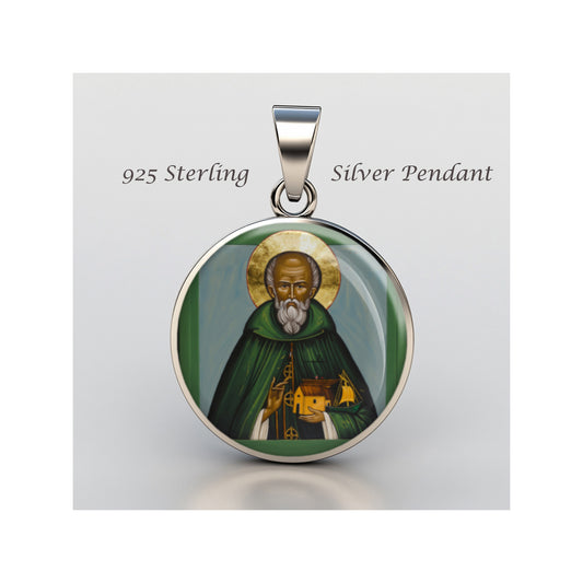 Saint Brendan The Navigator Catholic sterling silver 925 Christian Medal Patron image 0