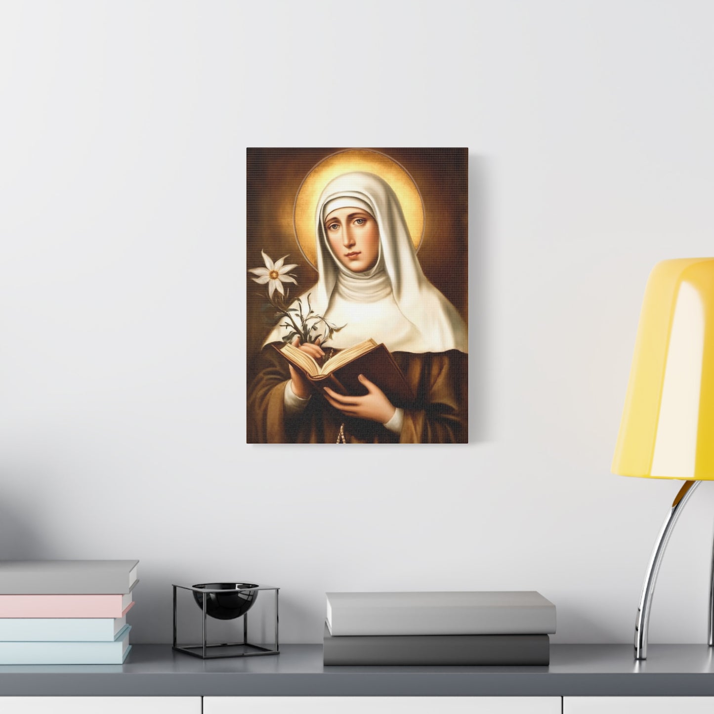 St. Catherine of Siena Catholic Canvas Wall Art, Christian Decor