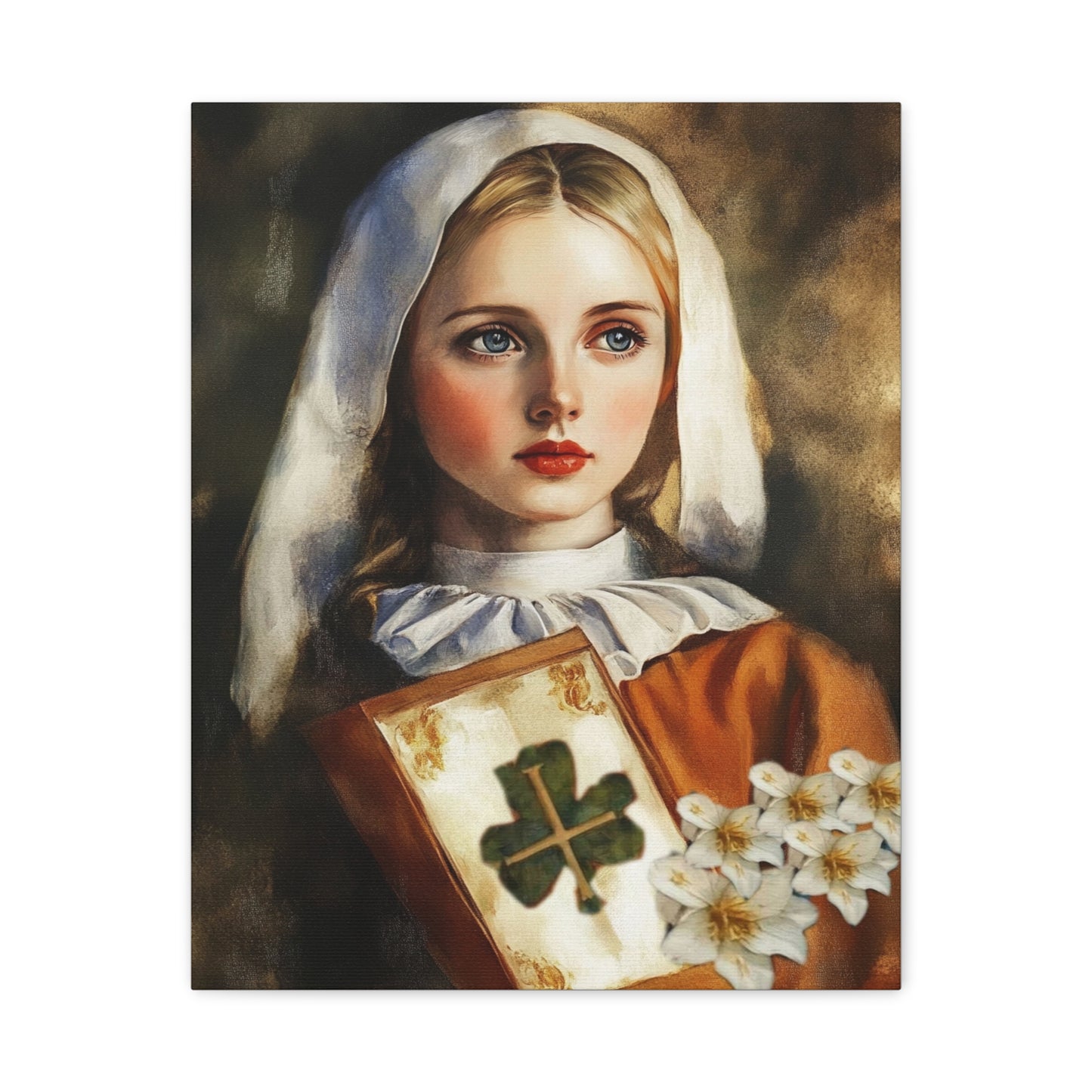St. Dymphna Catholic Canvas Wall Art, Christian Decor