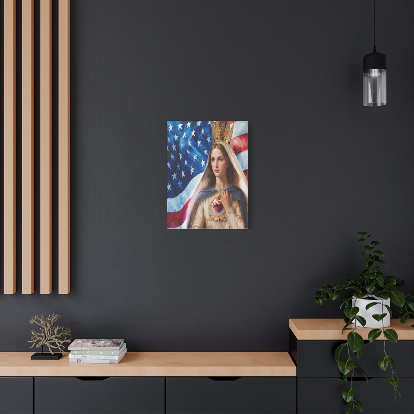 Ready to Hang - Mary Our Lady of America Catholic Canvas Wall Art, Christian Decor