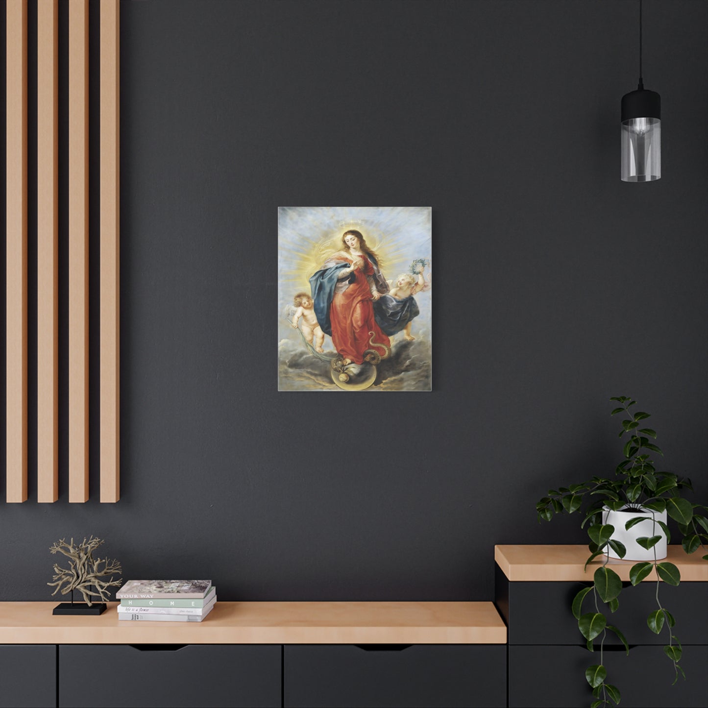 Ready To Hang - Mother Mary Immaculate Conception Catholic Canvas Wall Art, Christian Decor Our Lady