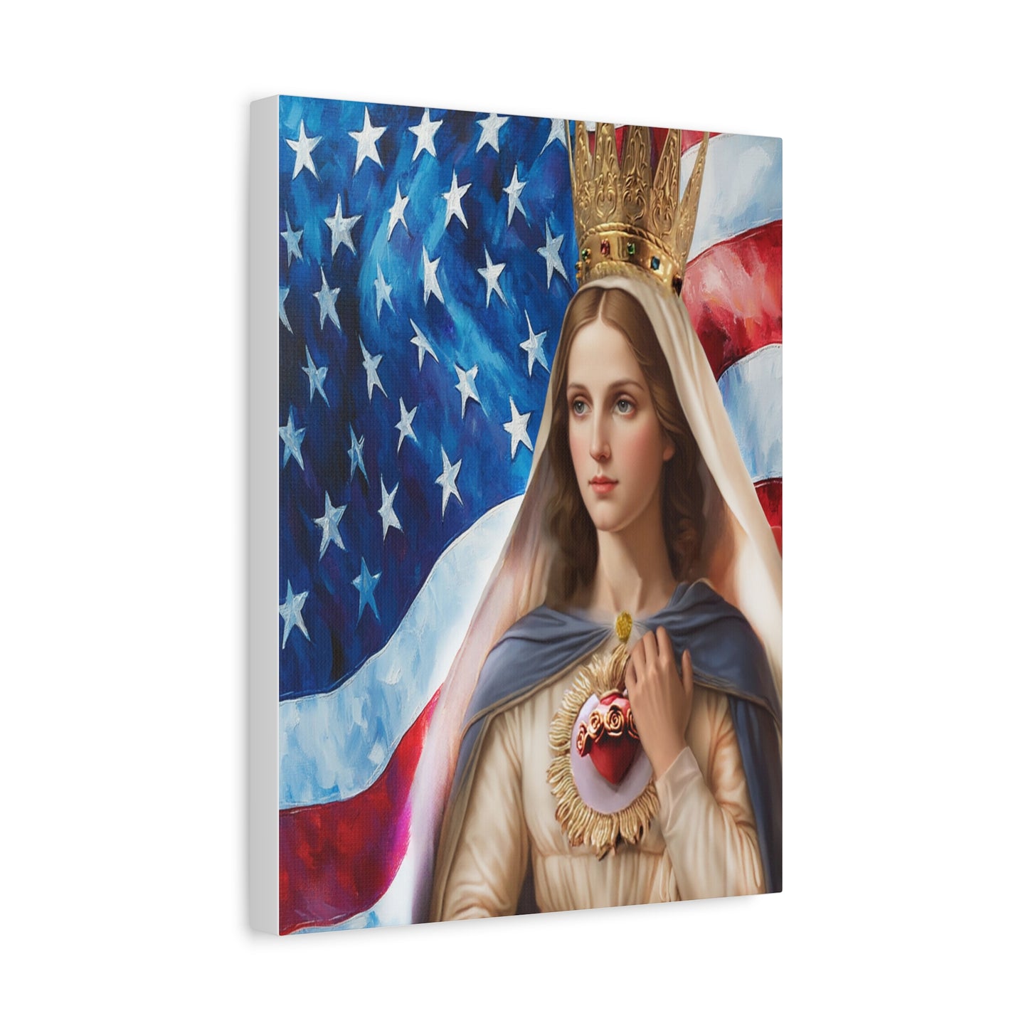 Ready to Hang - Mary Our Lady of America Catholic Canvas Wall Art, Christian Decor