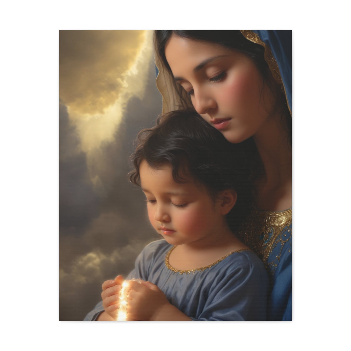 Mary and Baby Jesus Catholic Canvas Wall Art, Christian Decor