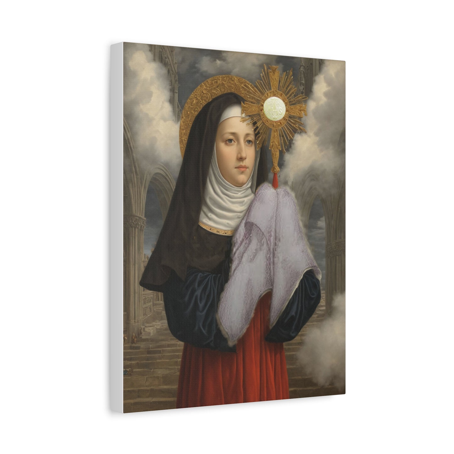 St. Juliana of Liege Catholic Canvas Wall Art, Christian Decor