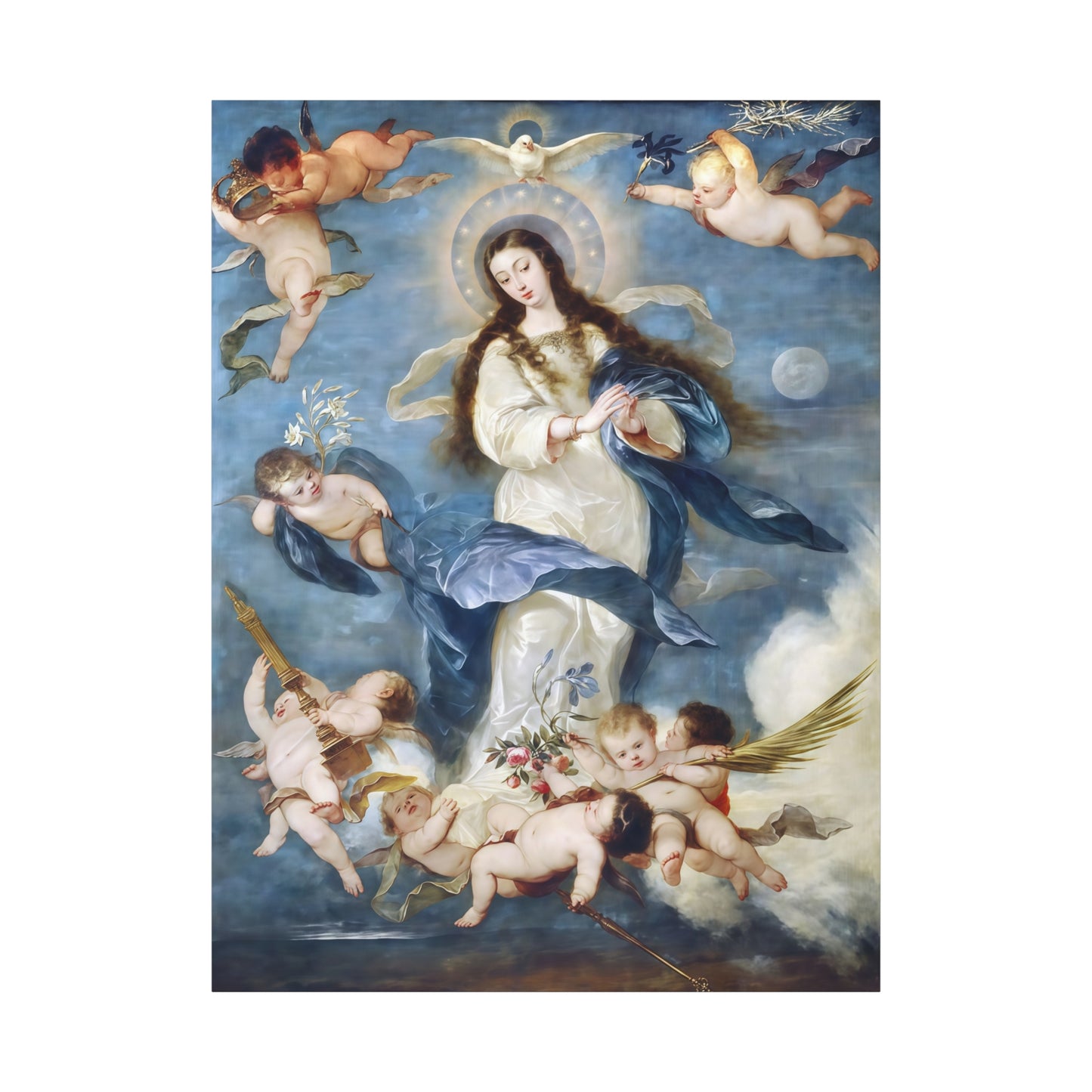 Ready To Hang - Mother Mary Immaculate Conception Catholic Canvas Wall Art, Christian Decor Our Lady