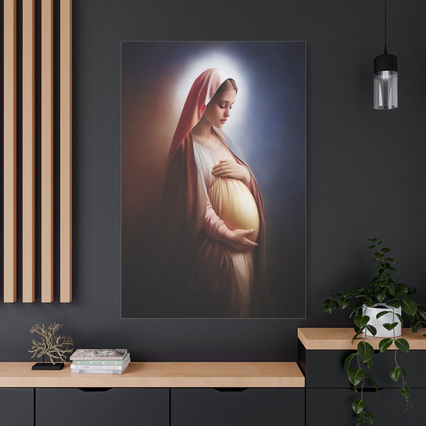Ready To Hang - Pregnant Mother Mary Catholic Canvas Wall Art, Christian Decor