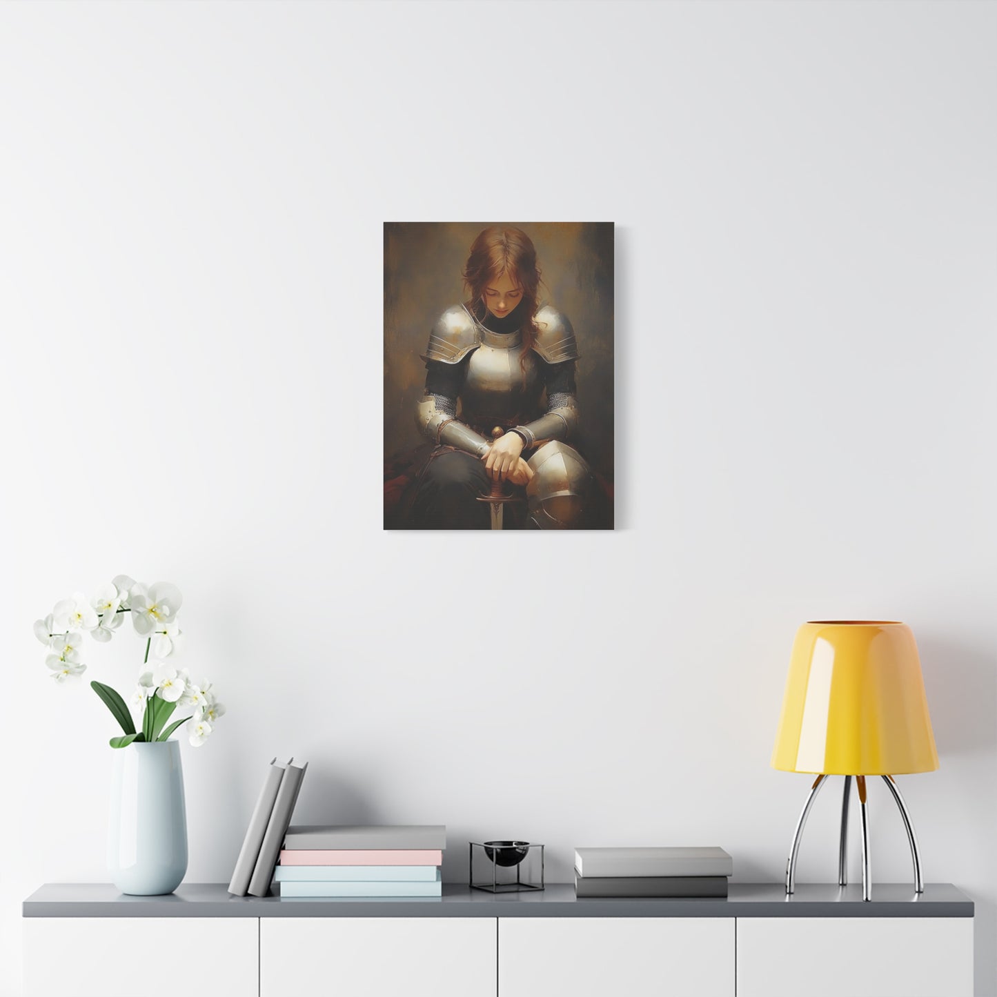 St. Joan of Arc Patron Catholic Canvas Wall Art, Christian Decor