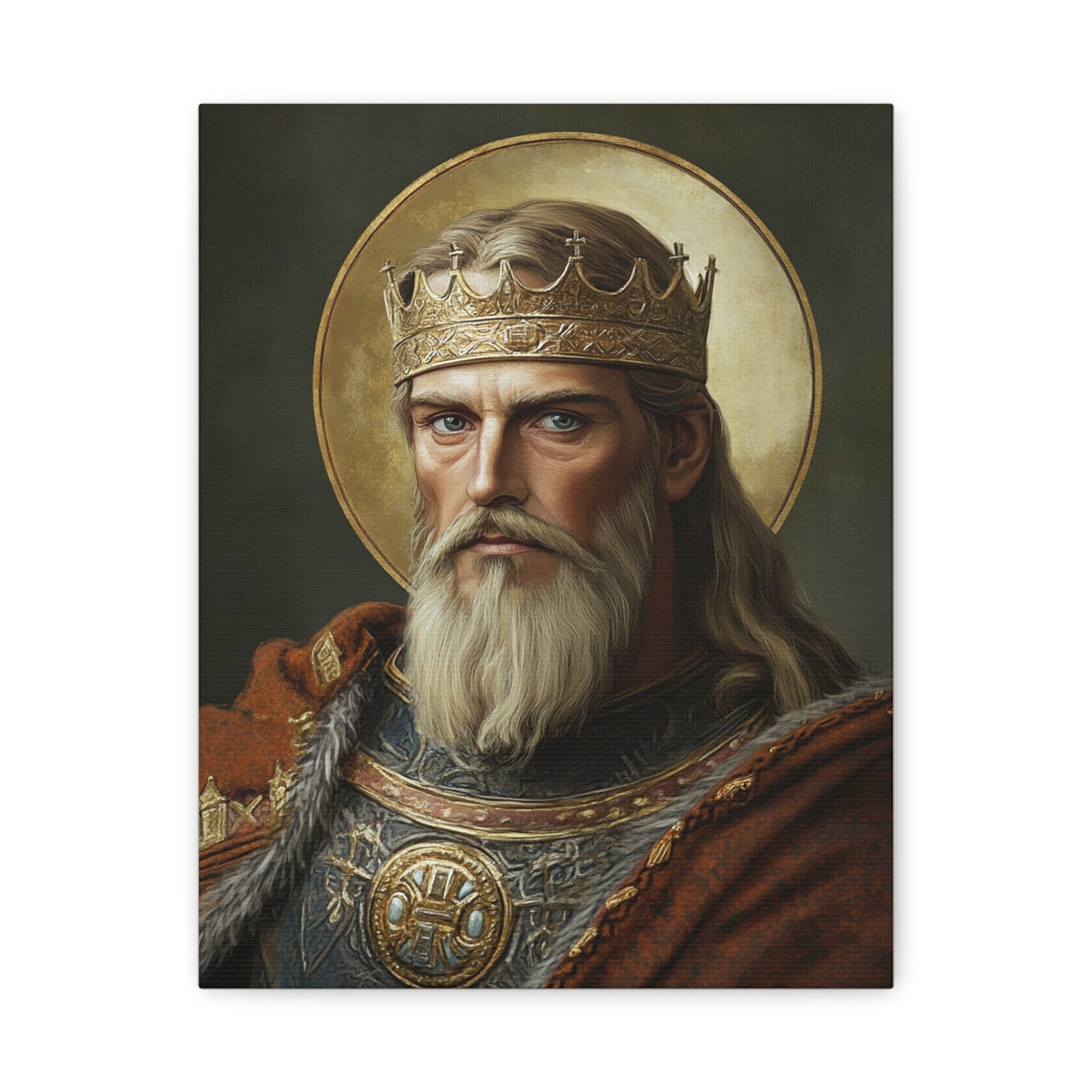 Ready to Hang - St. Olaf of Norway Catholic Canvas Wall Art, Christian Decor