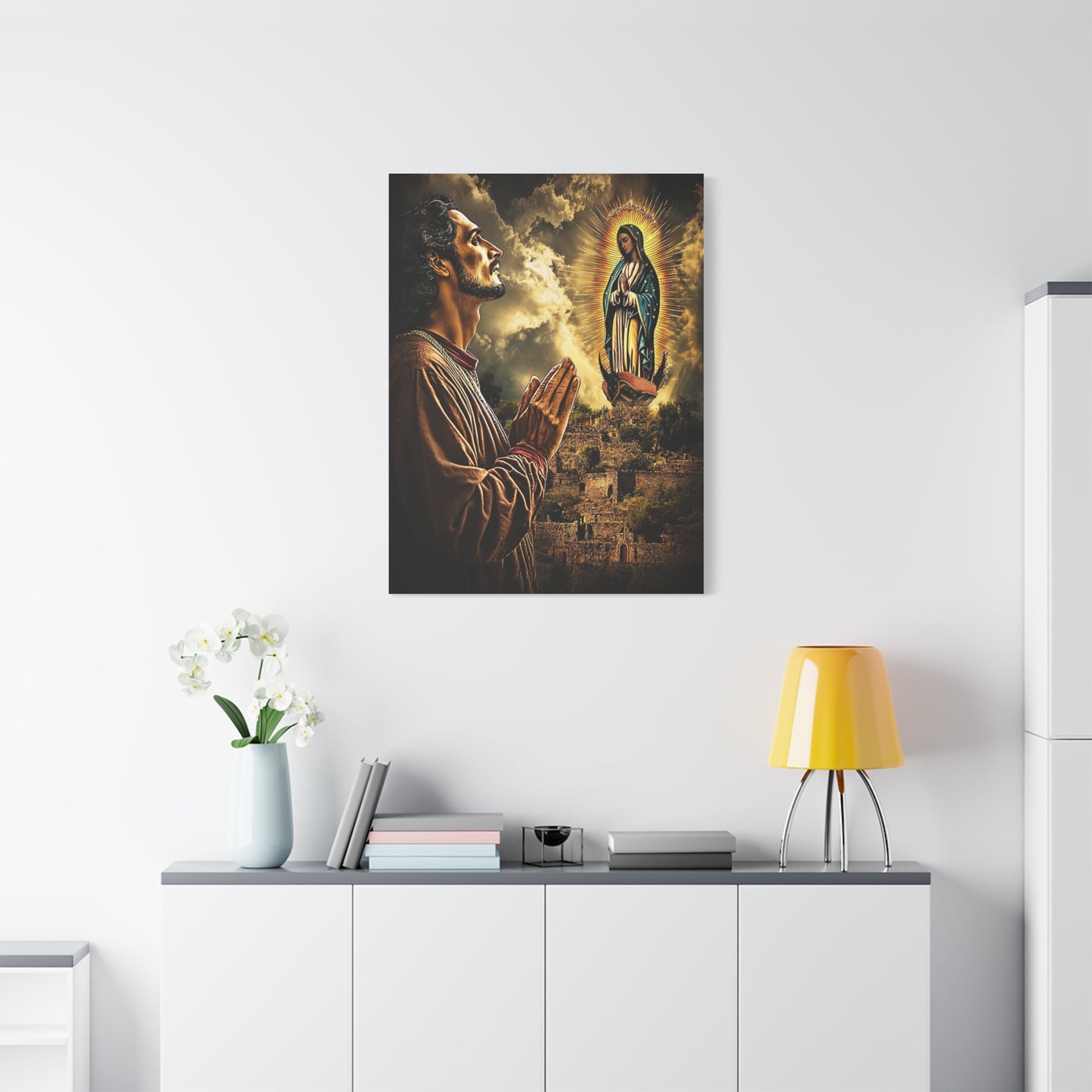 St. Juan Diego Our Lady of Guadalupe Catholic Canvas Wall Art, Christian Decor
