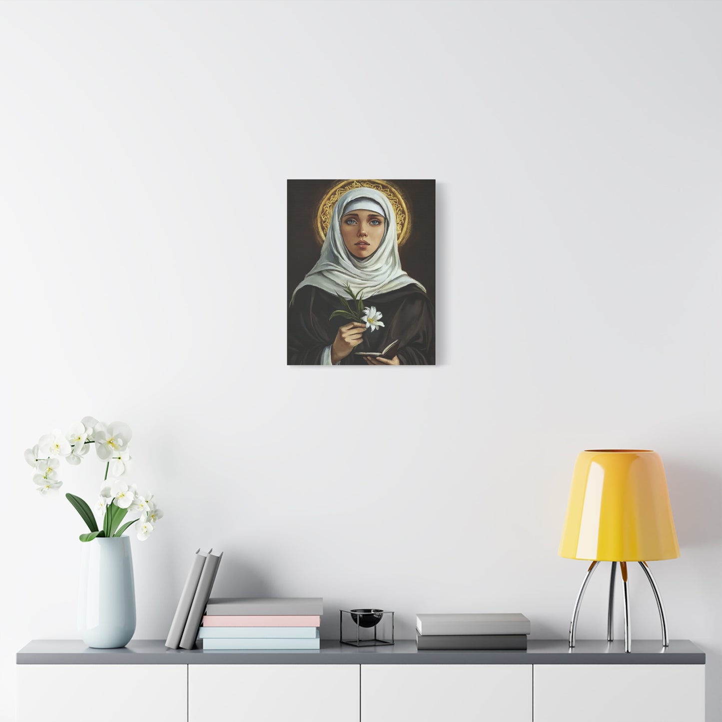 St. Catherine de Ricci Catholic Canvas Wall Art, Christian Decor