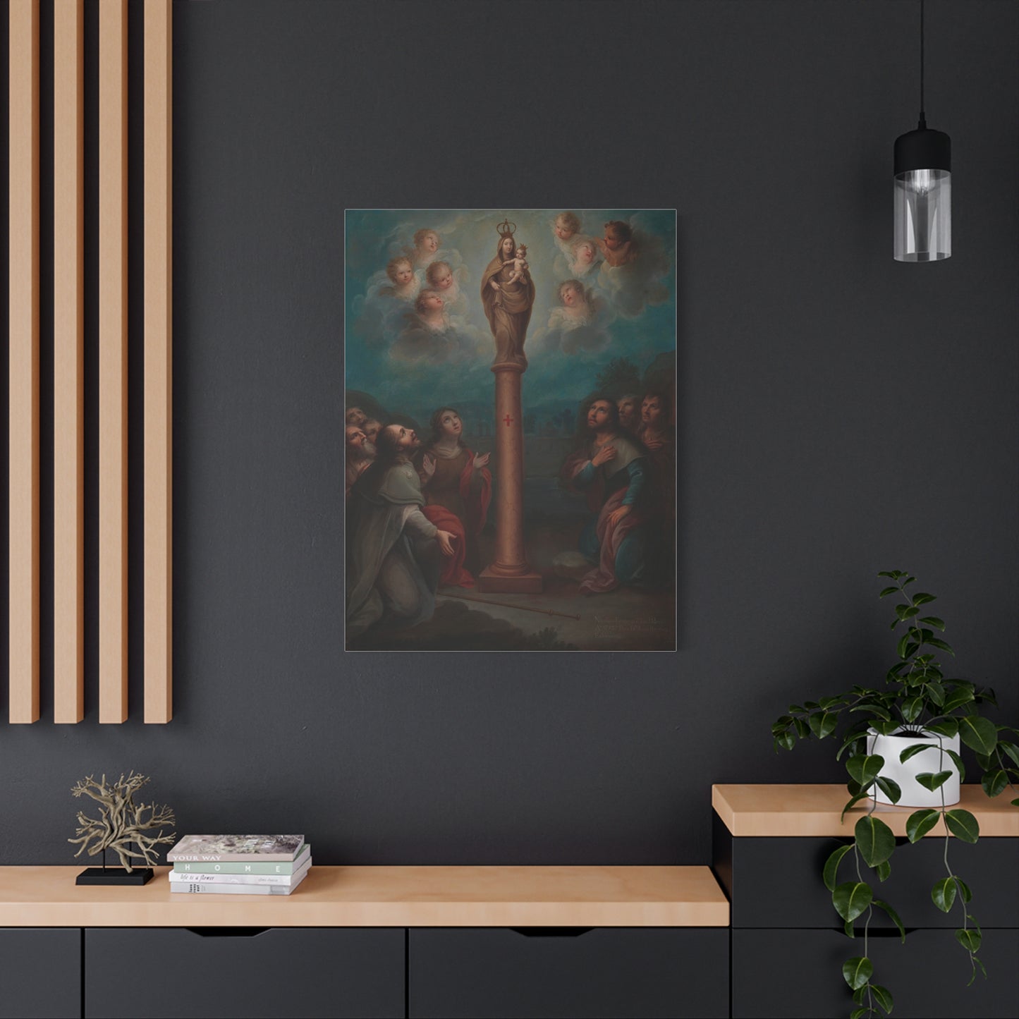 The Apparition of the Virgin of El Pilar to St. James Catholic HQ Print on Canvas Ready To Hang - Virgin Mary Canvas