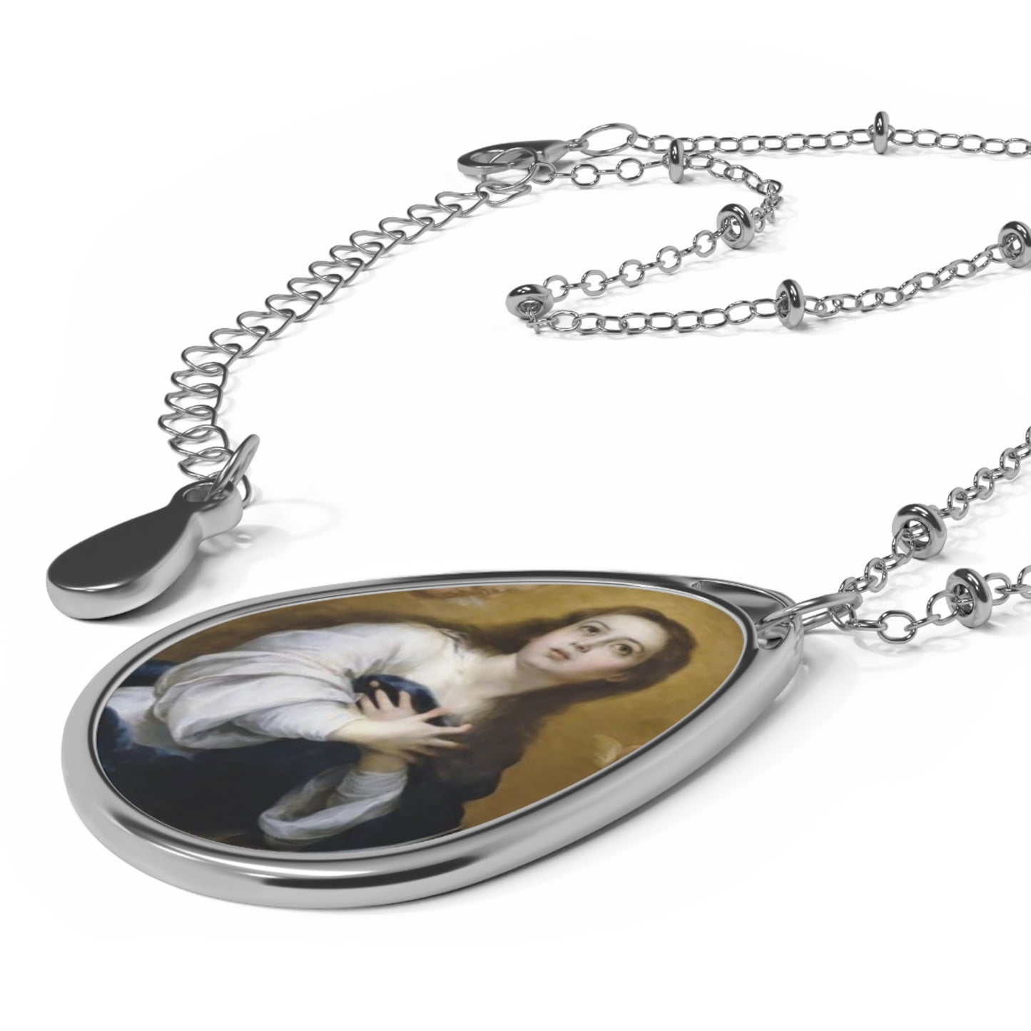 Mary Immaculate Heart Necklace - Drop Pendant Catholic Medal