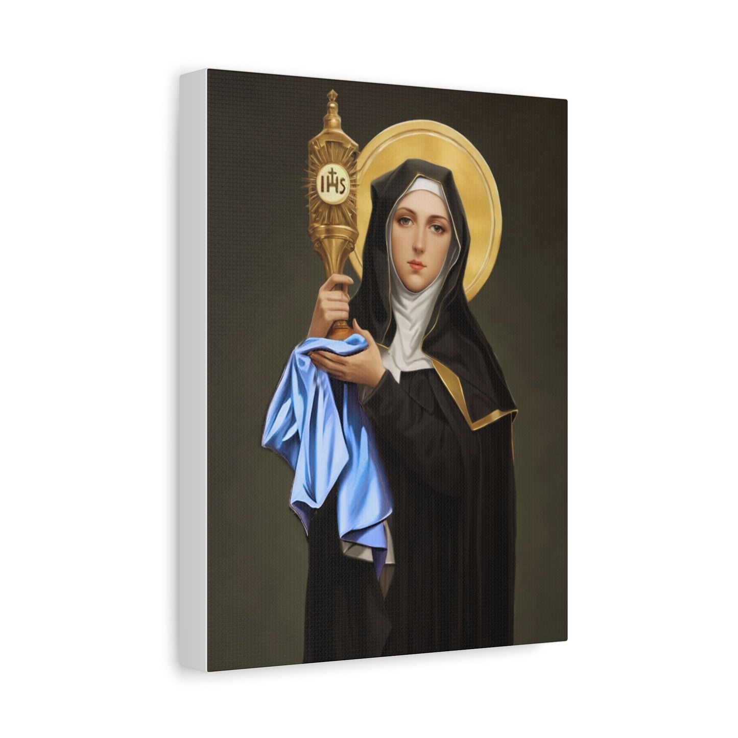 St. Clare of Assisi saint Catholic Canvas Wall Art, Christian Decor