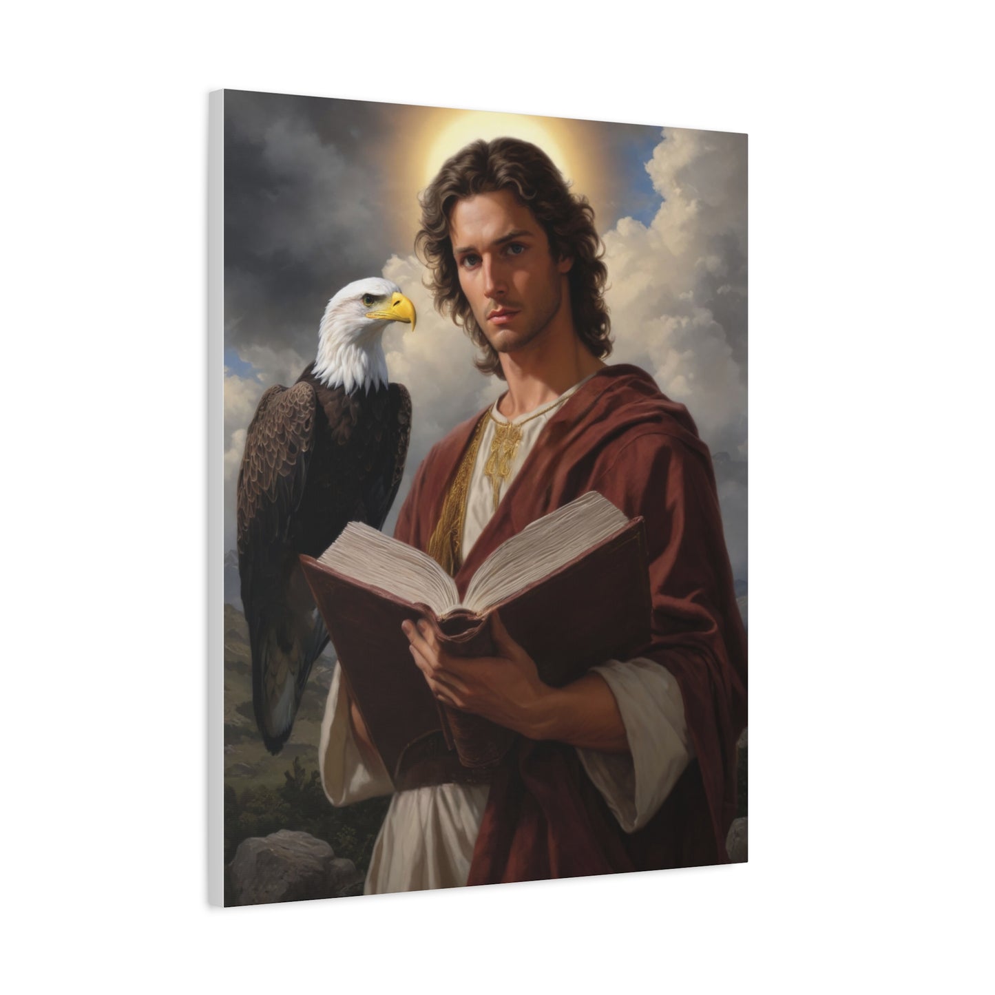 St. John the Evangelist Catholic Canvas Wall Art, Christian Decor