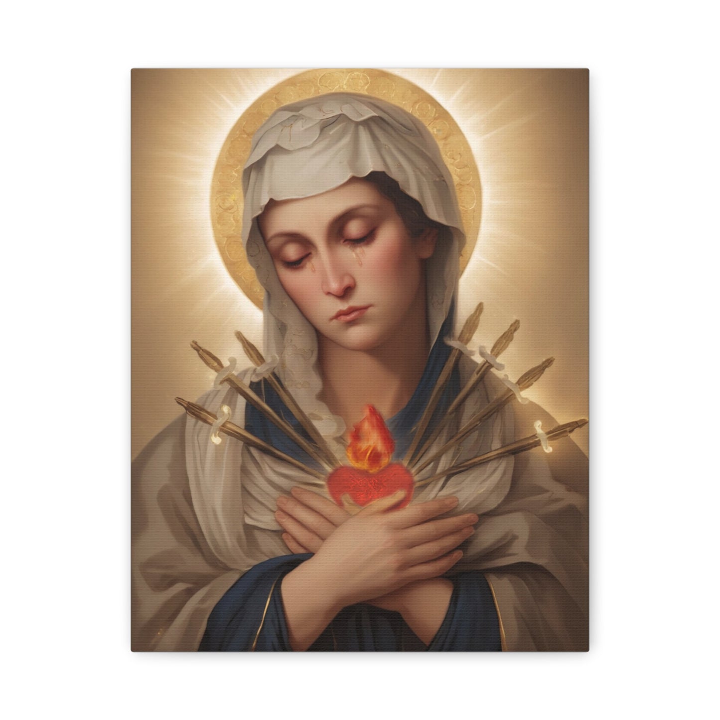 Ready to Hang - Mary Our Lady Of Sorrows Catholic Canvas Wall Art, Christian Decor