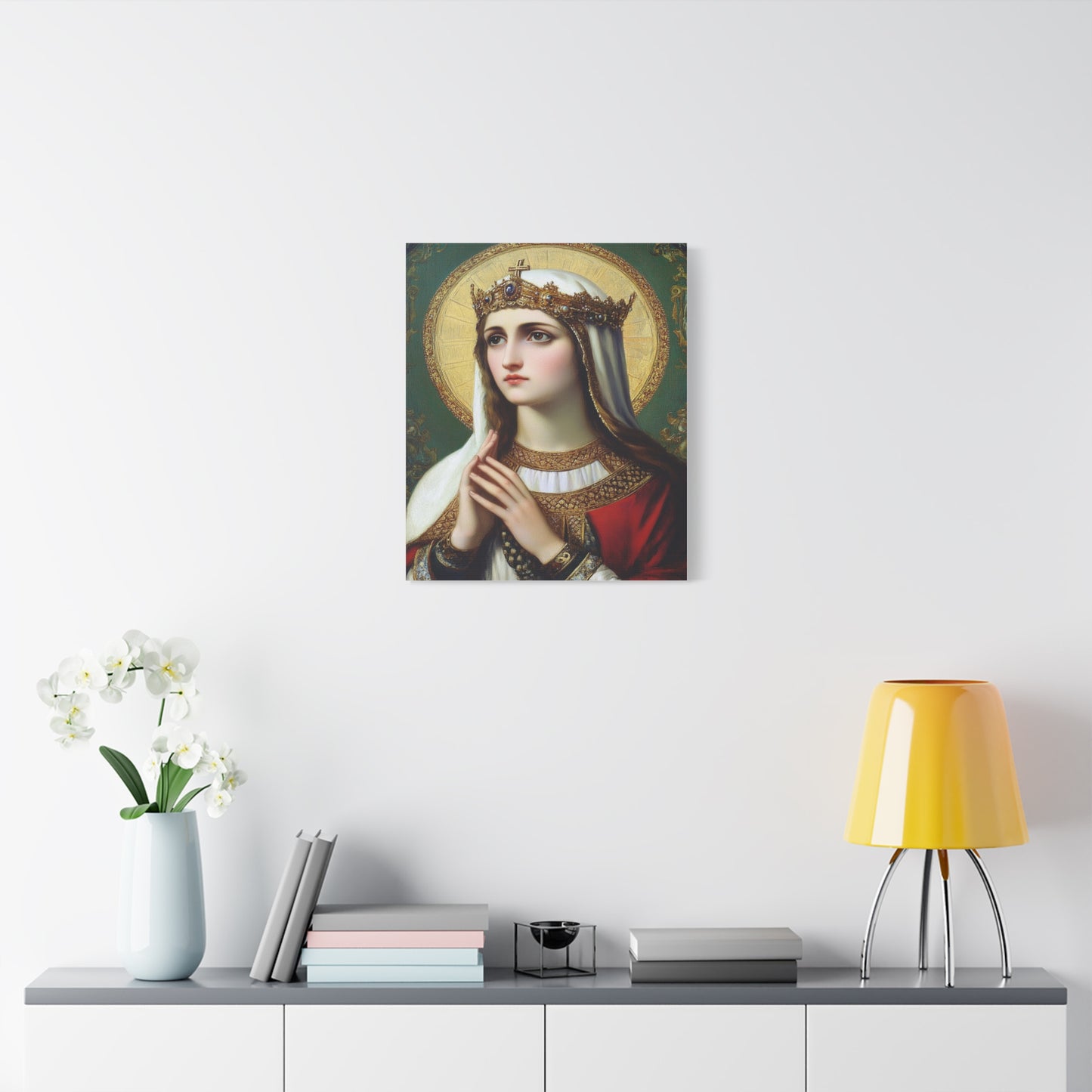 St. Elizabeth of Hungary Catholic Canvas Wall Art, Christian Decor