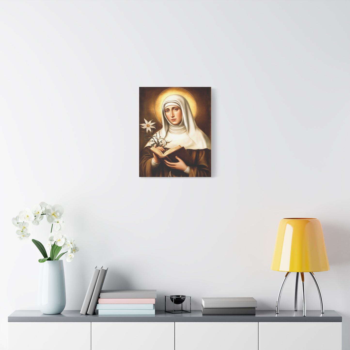 St. Catherine of Siena Catholic Canvas Wall Art, Christian Decor