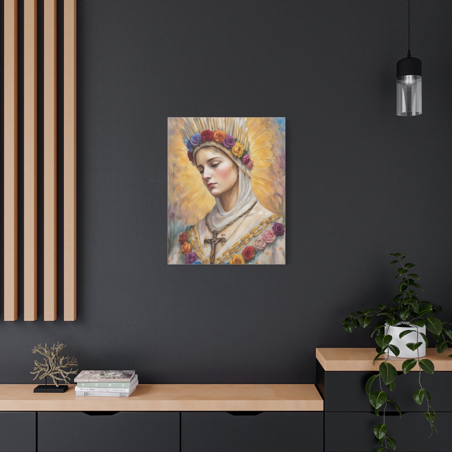 Our Lady La Salette Catholic Canvas Wall Art, Mother Mary Print Christian Decor