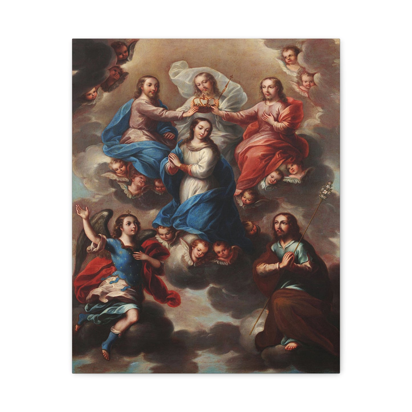 The Crowning of the Virgin Catholic HQ Print on Canvas Ready To Hang - Virgin Mary Canvas