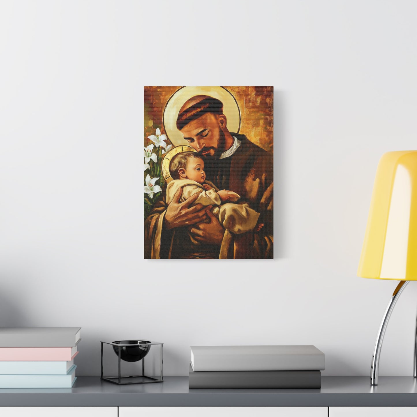 St. Anthony of Padua Canvas Print, Catholic Decor Wall, Gift Religious Christian