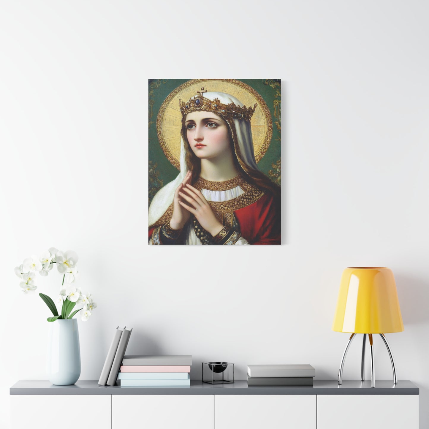St. Elizabeth of Hungary Catholic Canvas Wall Art, Christian Decor