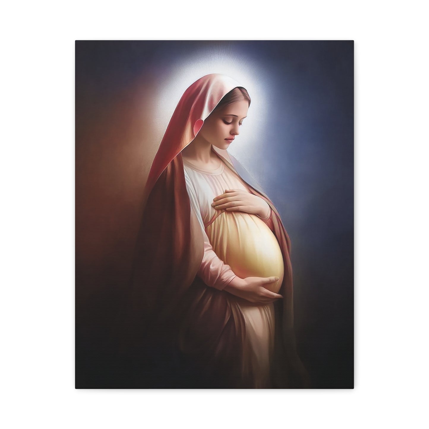 Ready To Hang - Pregnant Mother Mary Catholic Canvas Wall Art, Christian Decor