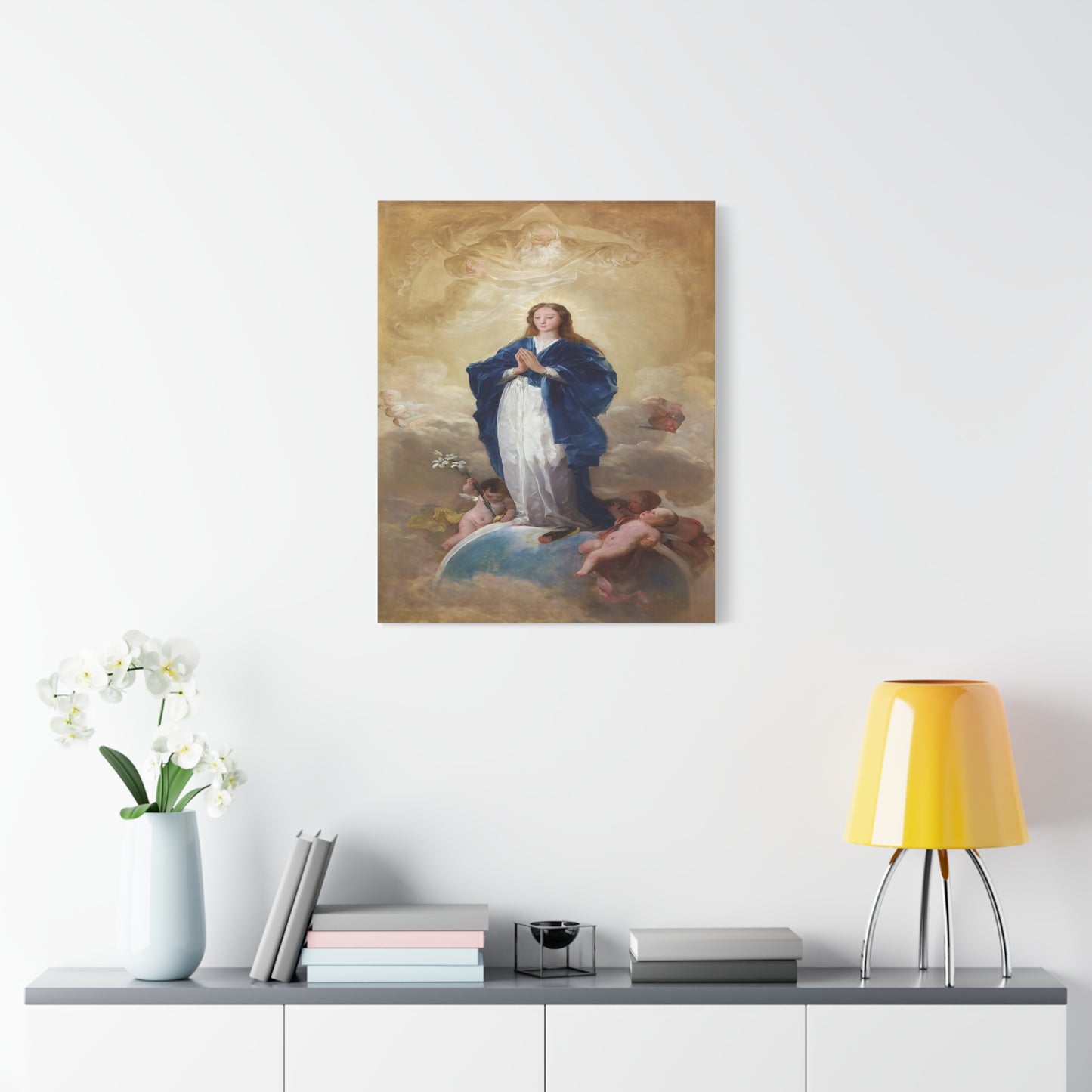 Ready To Hang - Mother Mary Immaculate Conception Catholic Canvas Wall Art, Christian Decor