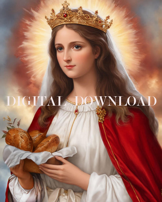 Saint Elizabeth of Hungary Religious Art Digital Image Print image 0