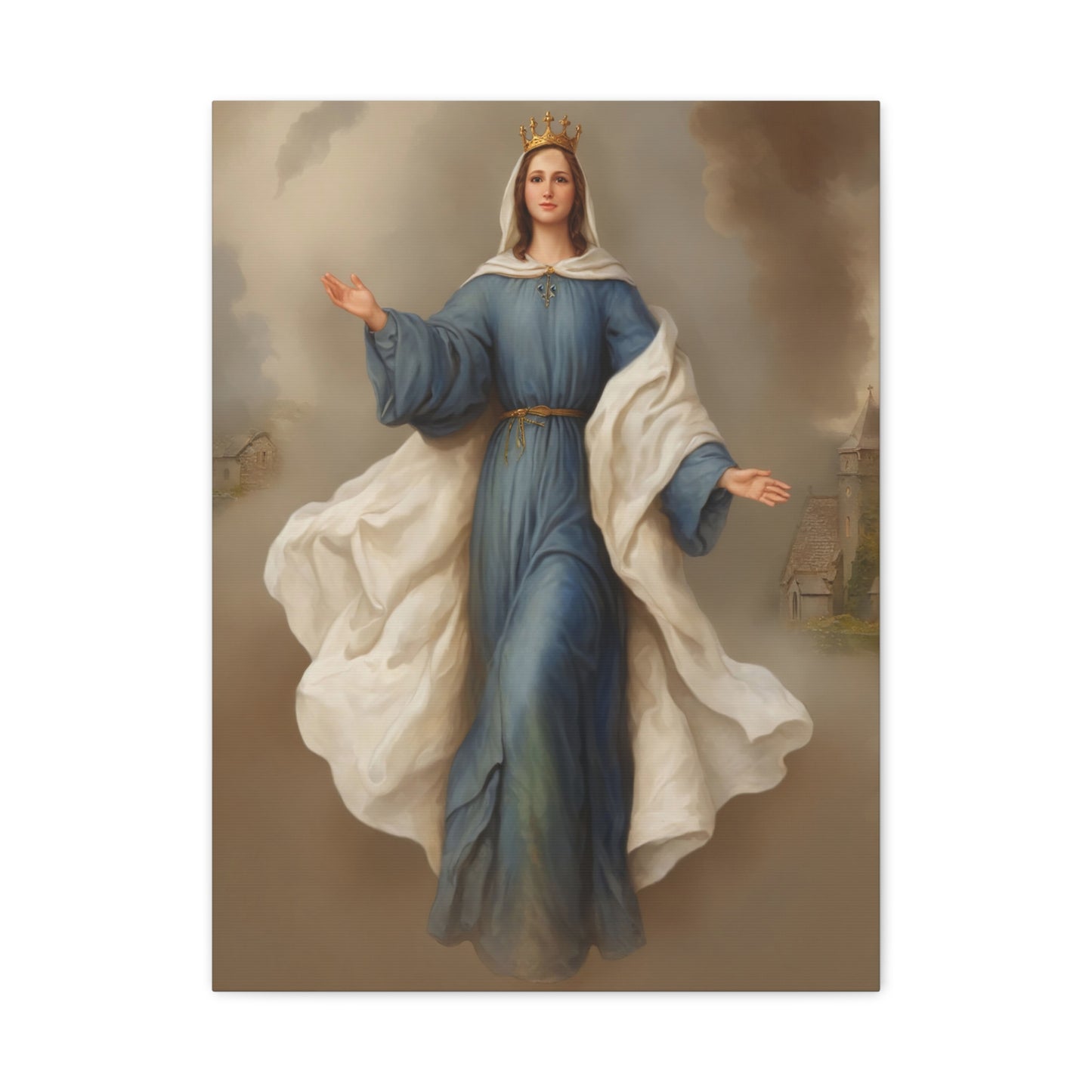Mother Mary Our Lady of Knock Catholic Canvas Wall Art, Christian Decor
